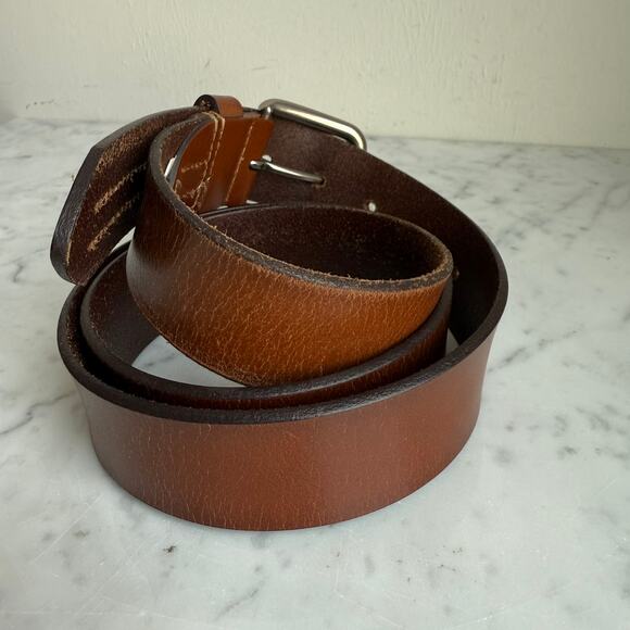 Tommy Hilfiger Brown Leather Belt Preppy Classic Size 38 - Picture 2 of 7